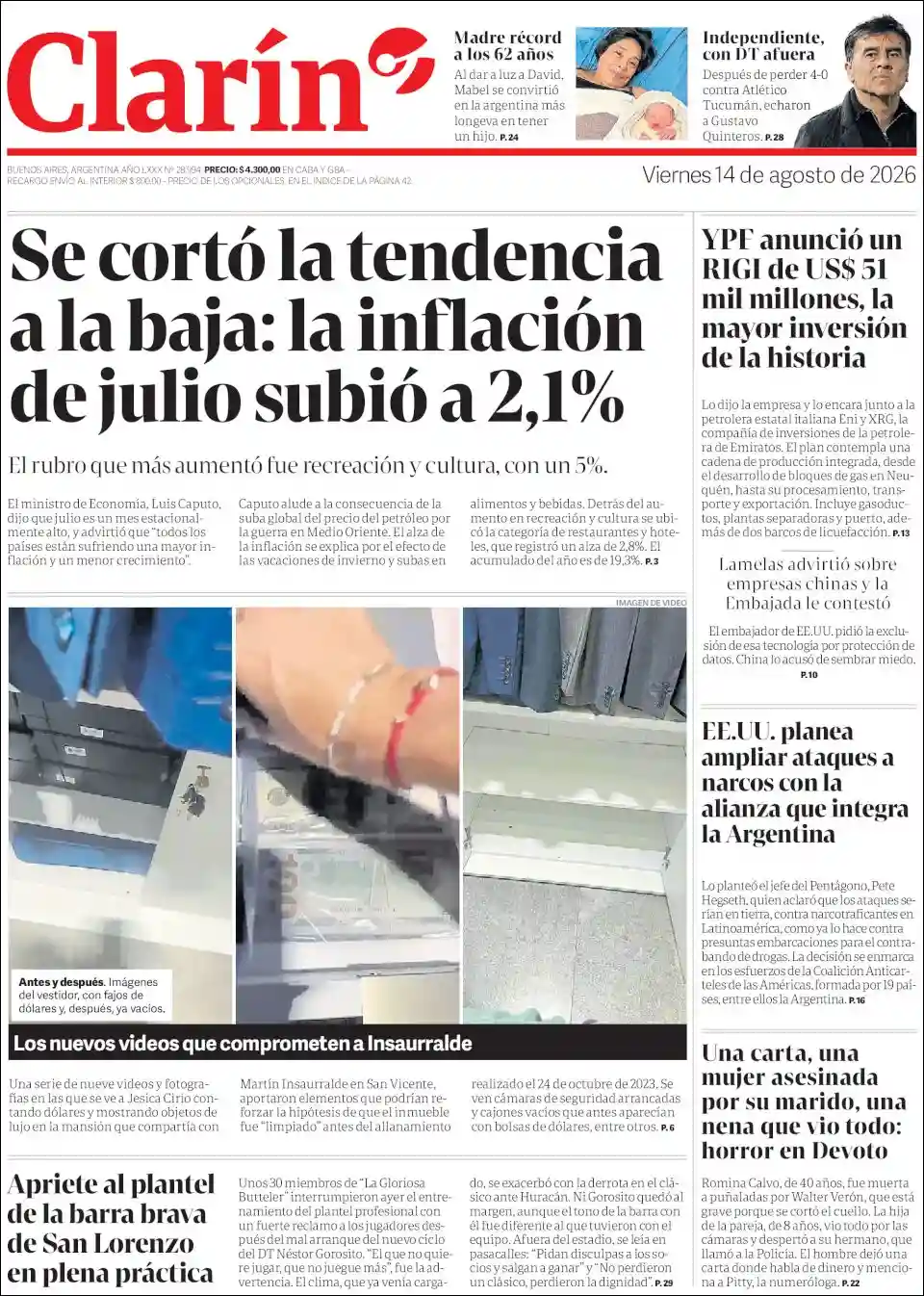 Estudios Max | ANCHA SÚMAJ - Tapa del diario Clarin