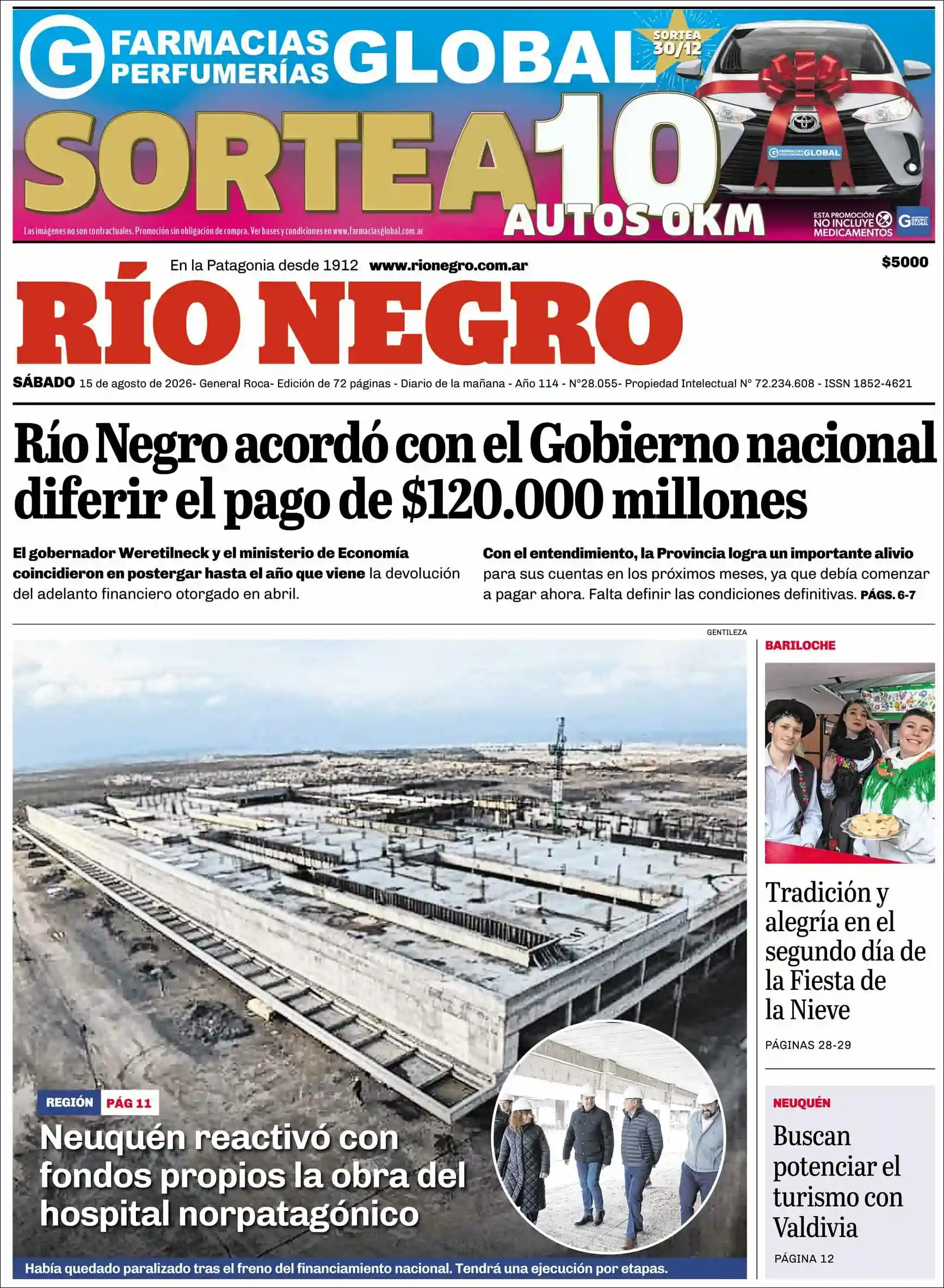 Estudios Max | ANCHA SÚMAJ - Tapa del diario Rio Negro