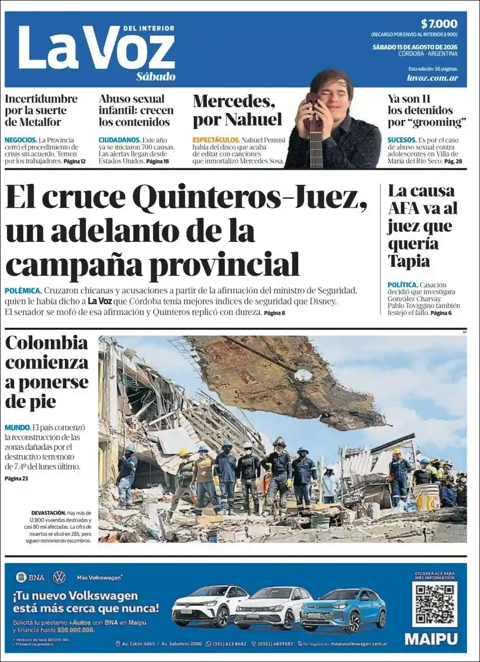 Estudios Max | ANCHA SÚMAJ - Tapa del diario La Voz