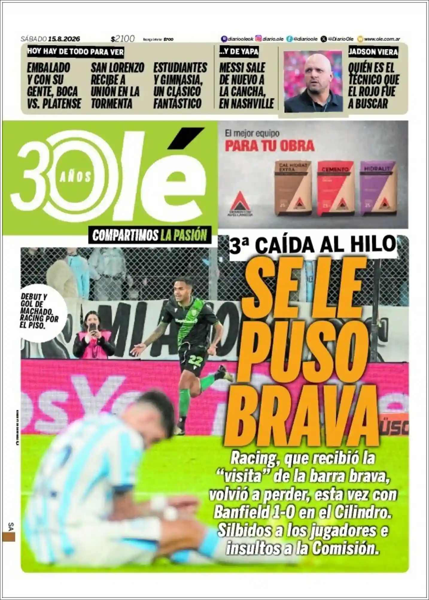 Estudios Max | ANCHA SÚMAJ - Tapa del diario Ole